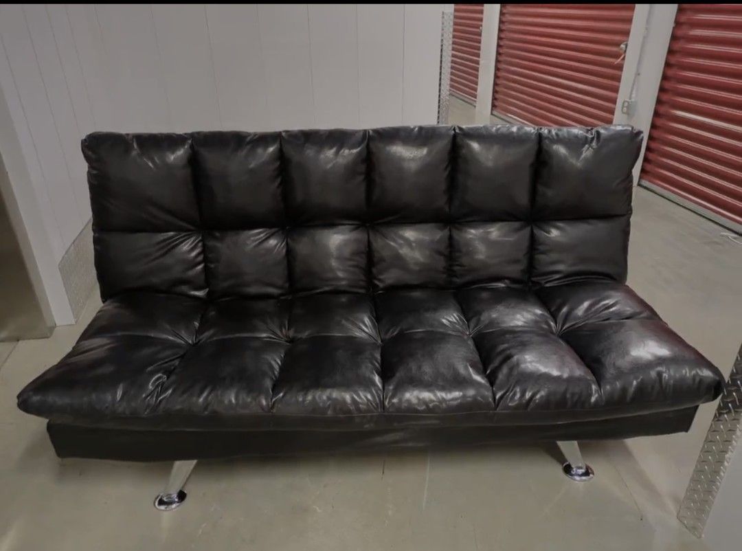 Leather Futon, Black