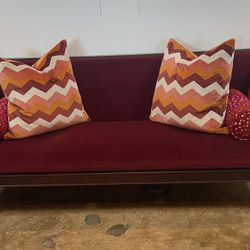 Scarlet Velvet Empire Sofa 