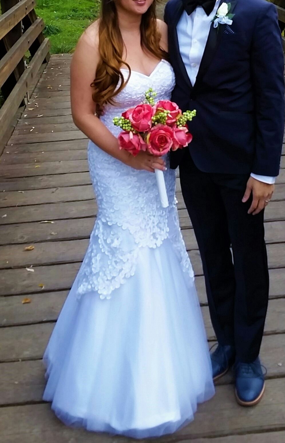 Beautiful Corset back White Trumpet Mermaid Dress