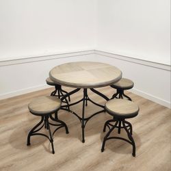 36" Adjustable Round Table & Stools