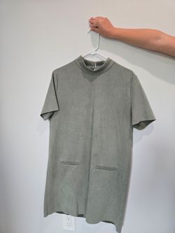 Sage Green Mock Neck Mini Dress