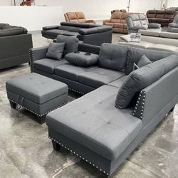 New Sectional Couch With Ottoman : Free Delivery 