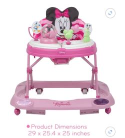 Disney Baby Minnie Mouse Baby Walkers And Activity Center Pink Glitter Music And Lights Walker