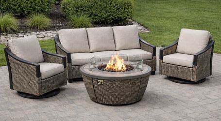 Brand new patio set Fire pit propane
