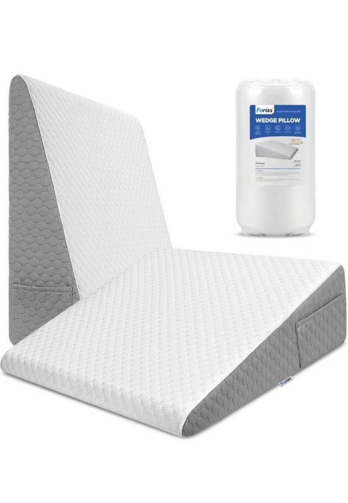 Forias 7.5" Wedge Pillow for Sleeping Bed Wedge Pillow for Triangle Elevated Pillow