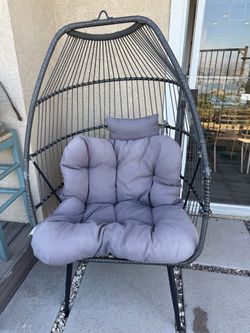 Outdoor Egg Chair with Cushion – $40