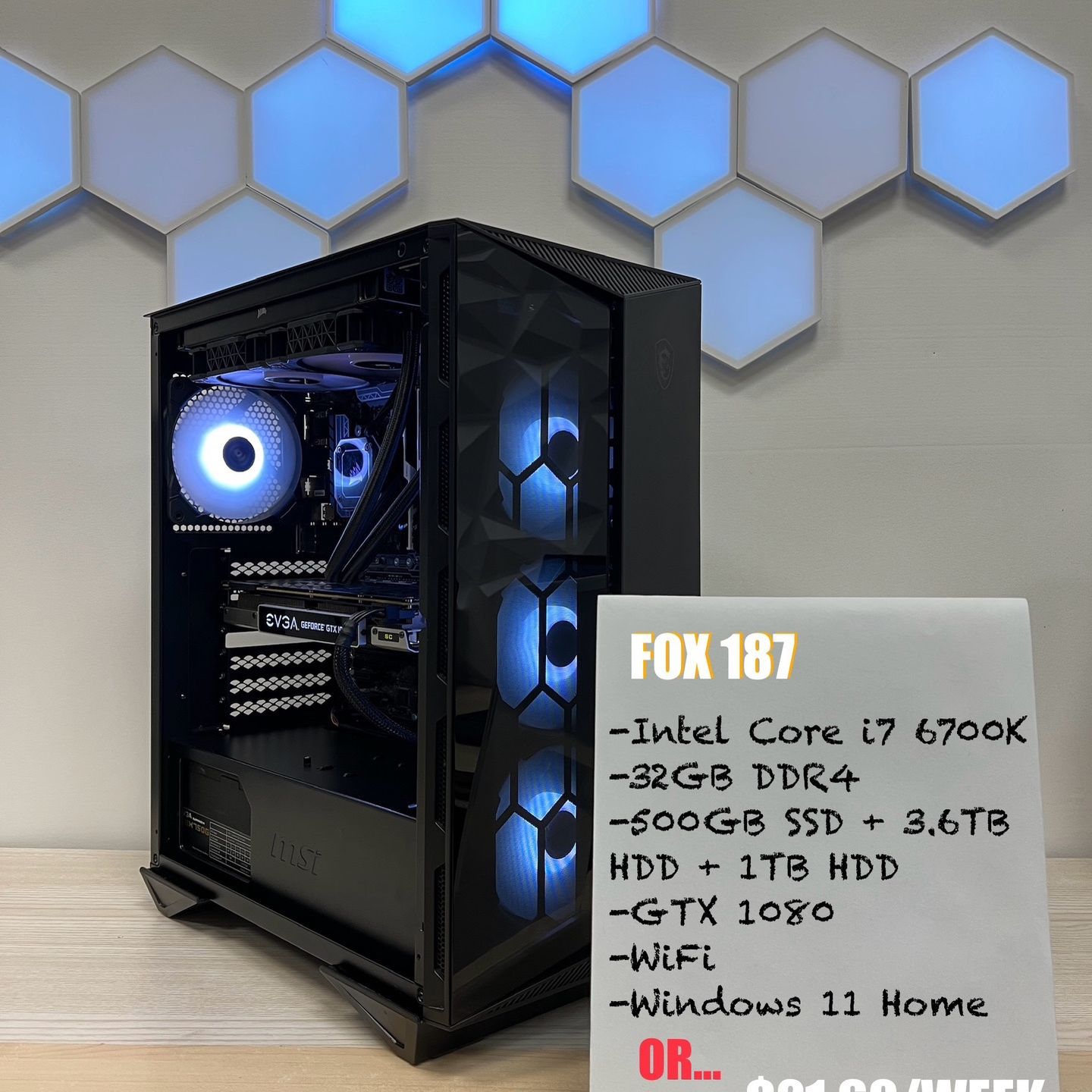 🦊FOX 187🦊 INTEL CORE I7 32GB DDR4 500GB SSD + 3.6TB HDD + 1TB HDD GTX 1080 DESKTOP|RIG|PREBUILT|PC|RGB|CUSTOM|GAMING|COMPUTER|