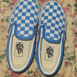 Blue Checkered Vans 
