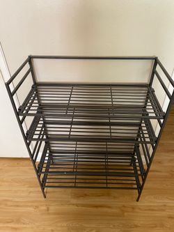 Metal Grey Shoe Rack