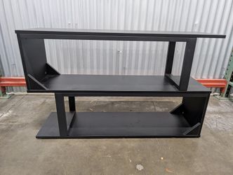 Modern Black Three-Tier Display Shelf