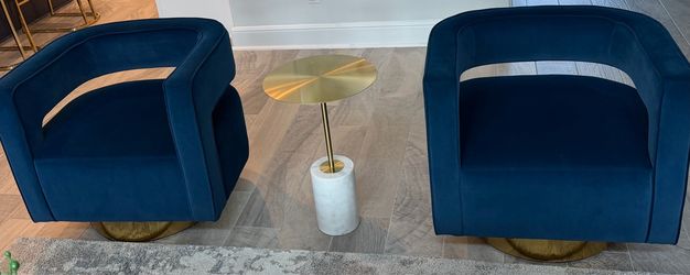 Blue chair with gold base. Selling individually or as set ($250)