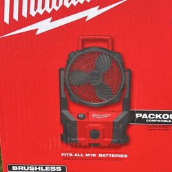 Brand new M18 18-Volt Lithium-Ion Brushless Cordless PACKOUT Jobsite Fan (Tool-Only)
