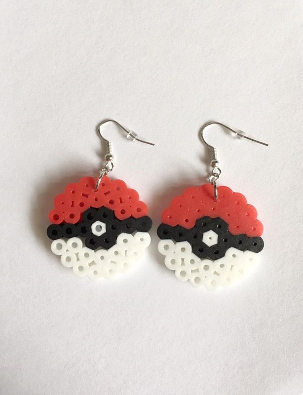 Pokemon Pokeball Perler Earrings