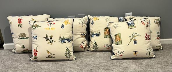 Six custom made pillows