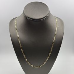 10KT YELLOW GOLD 24” DIAMOND CUT CURB LINK CHAIN 8.1GR 3.7MM