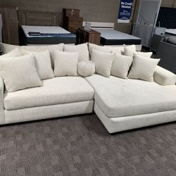 Big Soft Cream White Sectional Couch