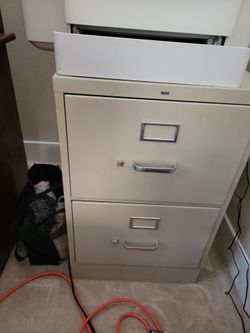 Metal 2 drawer file cabinet