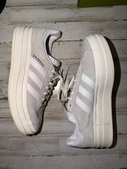 adidas Gazelle Bold Platform Sneakers - Grey/White (US 9 / UK 7.5)