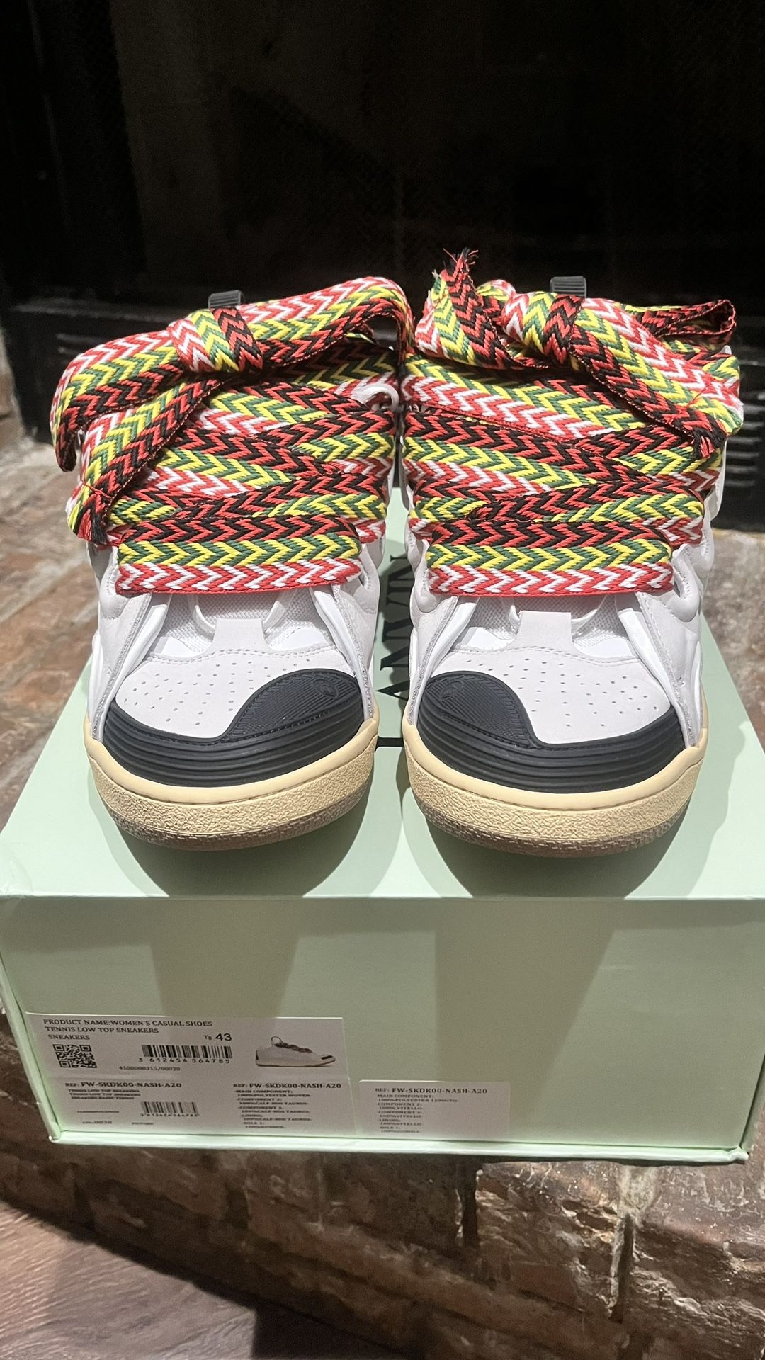 lanvin curb sneaker white ivory size 10 brand new