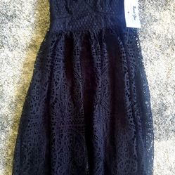 Just Me Lace And Lined Open corset zipper back Women party Cocktail Dress. Sz.M