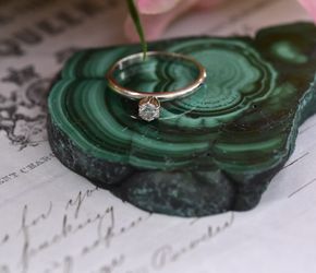 14k white gold engagement ring, size 7