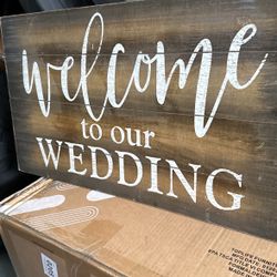 Welcome To Our Wedding Sign Rustic 