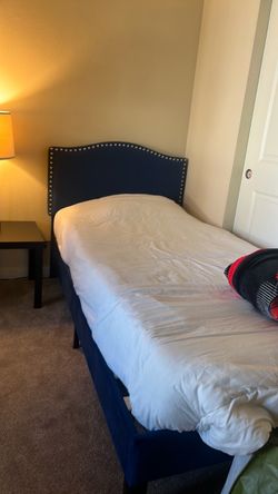 Navy Blue singe bed frame