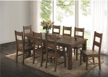 Wooden dining table with 6 chairs