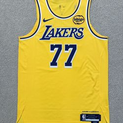 Nike Luka Doncic Authentic Icon Edition LA Lakers Game Jersey Bibigo Patch 48 Large L 
