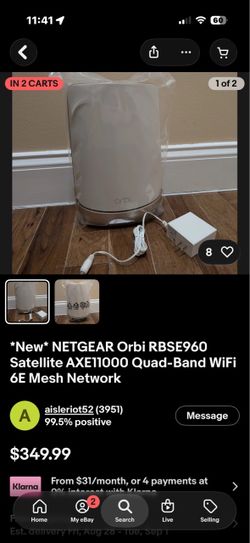 Orbi AXE11000 Quad-Band WiFi 6E Router (RBRE960)