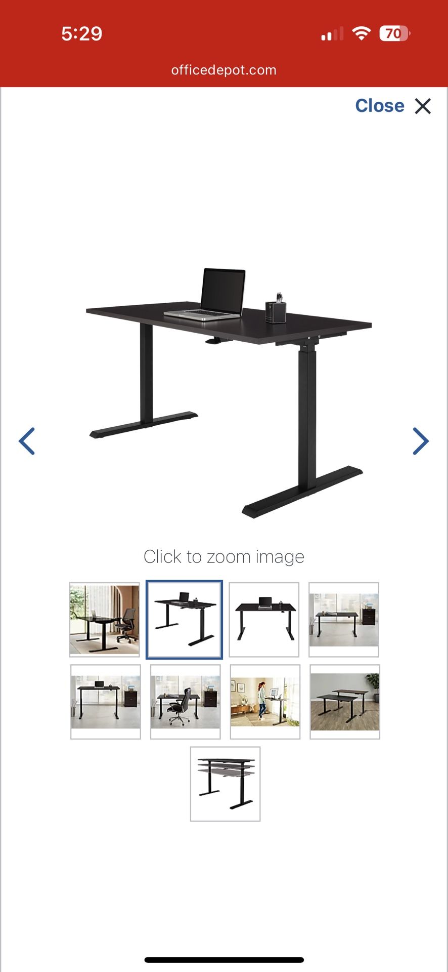 Height-Adjustable Standing Desk, Color: Espresso - 60"W Pneumatic