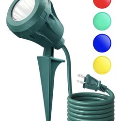 Spotlight Outdoor, Create Stunning Holiday Decor with 4 Color Lenses (Red Green Blue Yellow), 800 LM Waterproof LED Landscape Light for Yard, House, T