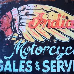 Indian Motorcycle metal sign. 12x16