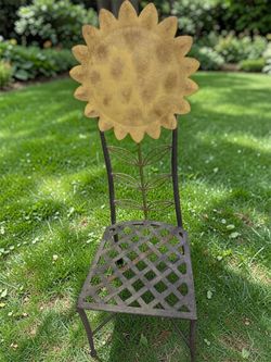 Vintage Metal Sunflower Decorative Garden Chair