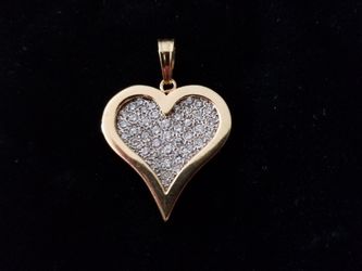 14k Heart Shape 2ct Genuine Diamond Pendant 