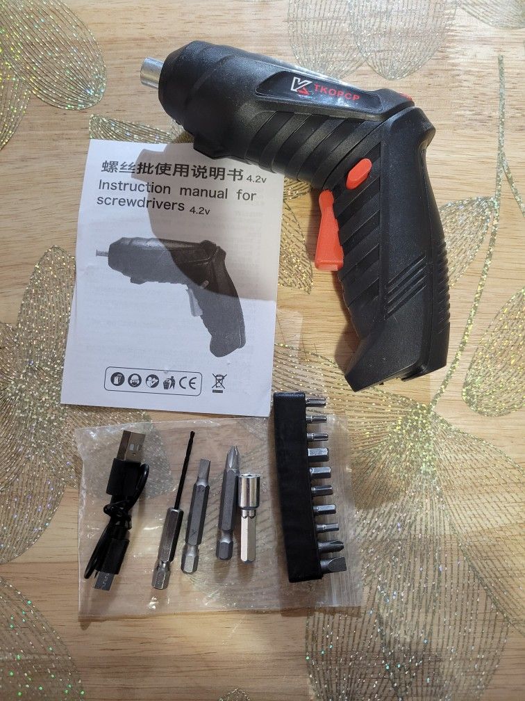 New TKOPCP Cordless Screwdriver Kit 4.2V