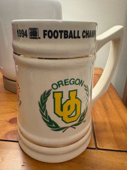 Vintage 1994 Oregon Ducks Rose Bowl PAC-10 Champions Ceramic Stein-Excellent Condition