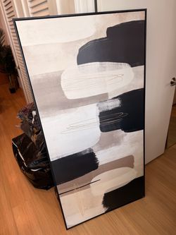 Large Abstract Canvas Wall Art Black Frame