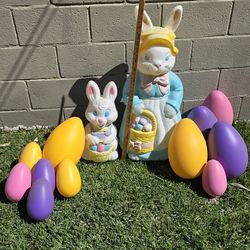 HUGE Plastic Easter Bunny Eggs 🐇 🐰 Rabbit Baby  🥚 🪺 Yard Lawn Decorations  (BEST Offer)