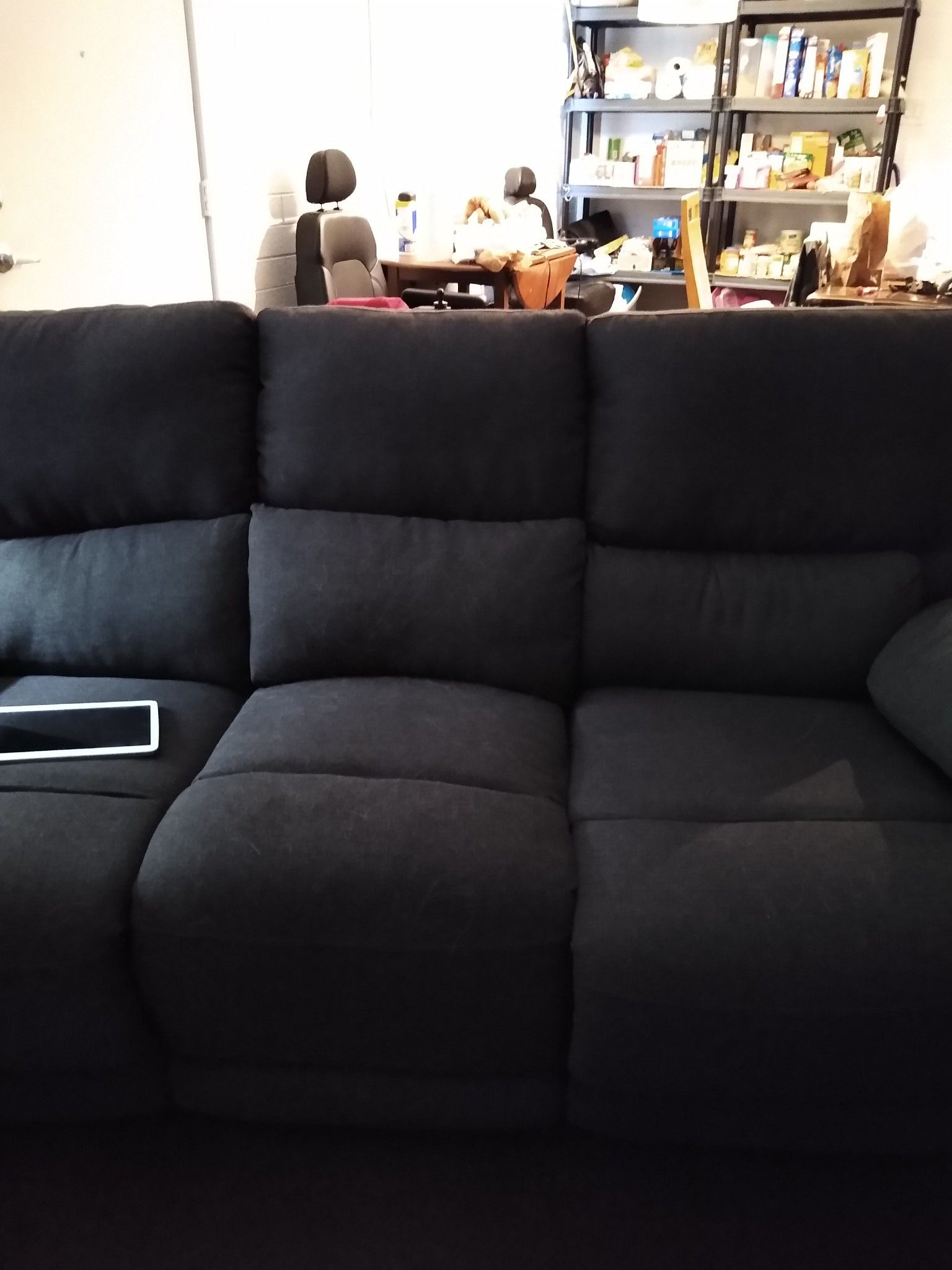 Sofa loveseat reclines on both ends