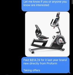 Proform 440 es recumbent bike for sale hotsell