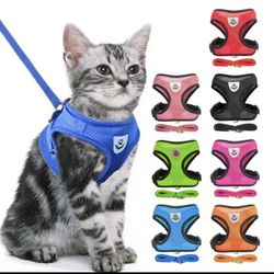 Cat or Dog Harness and Leash Set for Walking Adjustable Soft Vest S