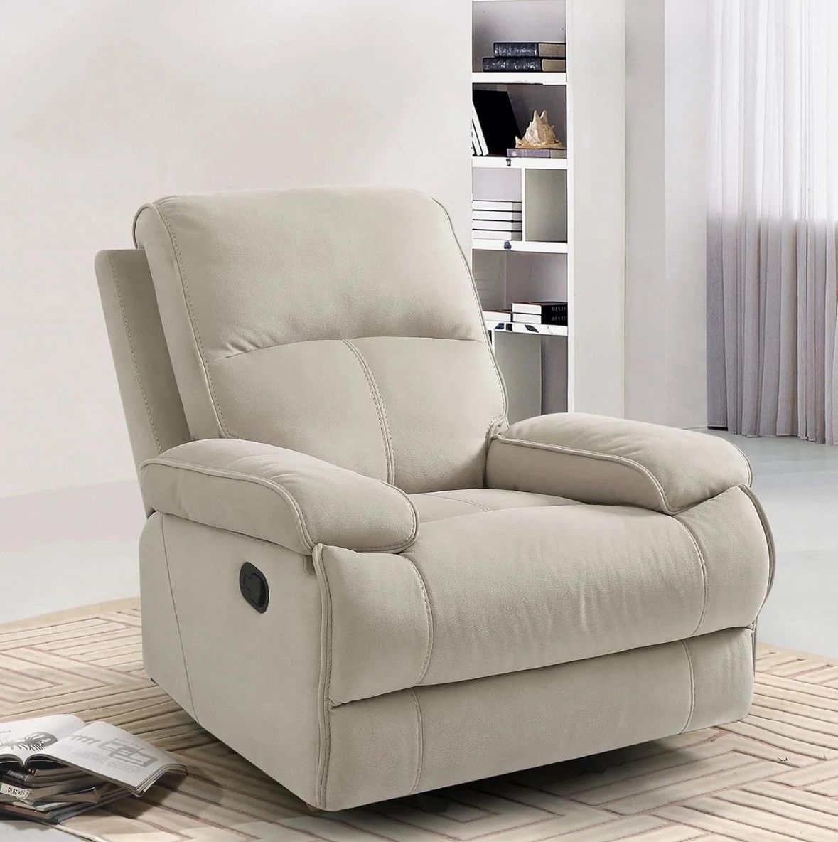Beige rocker recliner - Like New!