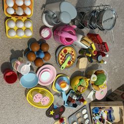 Huge Lot Of Play Kitchen And Food