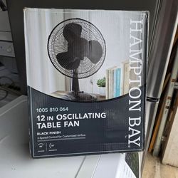 Brand New Hampton Bay 3-Speeds Oscillating Table Fan