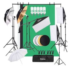 Photography Lighting And Backdrops Kit