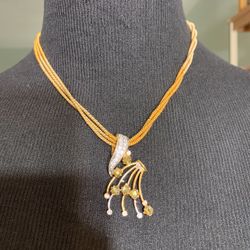 Beautiful Vintage Necklace With Crystals 