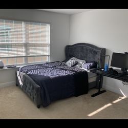 Queen bed  frame+ box spring + mattress 
