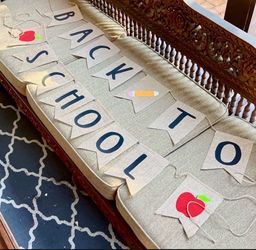 Large Burlap Back to school banner /sign