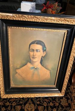 Folk art portrait of a woman